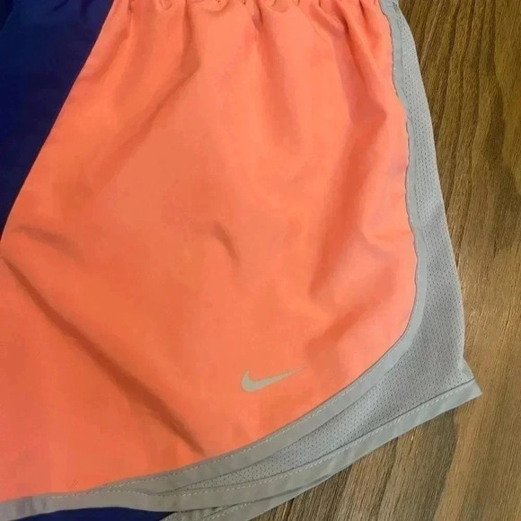 Nike Dri Fit Tempo Athletic Running Shorts Blue Peach Gray Women’s Size Medium - Picture 5 of 13
